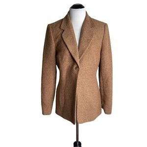 VTG 90s Y2K Linda Allard Ellen Tracy 4 Blazer Tan Metallic Gold NWT NOS